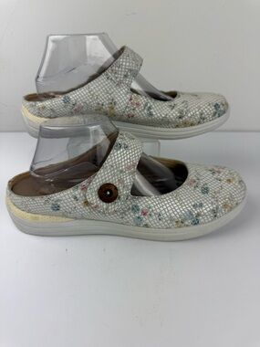 Drew Womens 10 Juniper Slip On Mules Mary Jane Floral Comfort Shoe